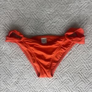 L*Space Bikini Bottom Poppy Orange Size Medium Knot Sides Made in USA